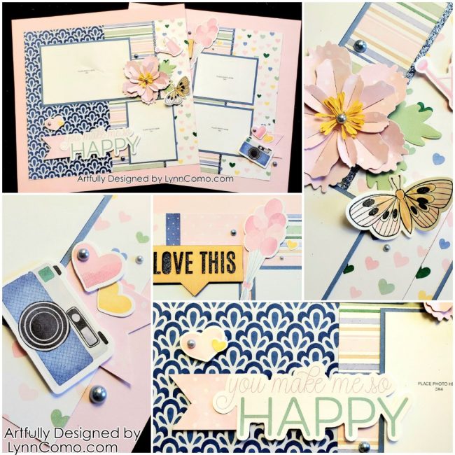 Lovely Blue and Pink Scrapbooking