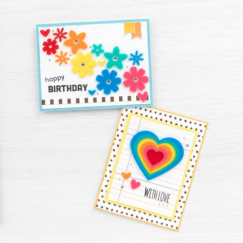 VIP Rainbow Shapes Cards