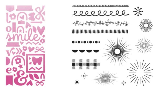 Wild Berry die cuts stamps