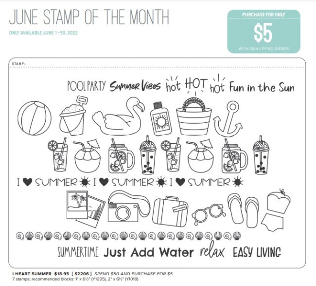 S2206 I Heart Summer Stamp of the Month