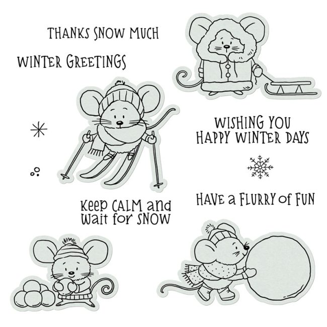 Z7114 Snow Mice Stamp + Thin Cuts