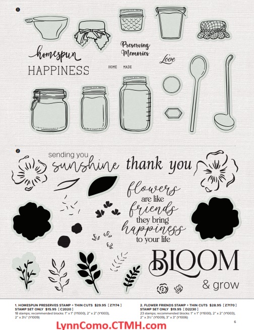 Homespun Preserves & Flower Friends stamps